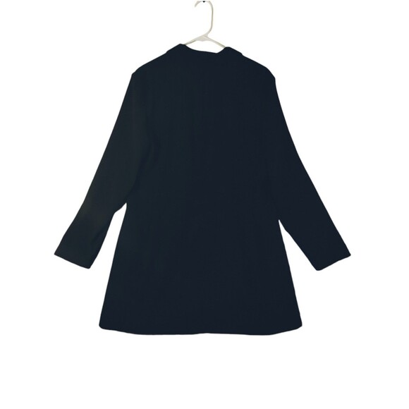 Valerie Stevens Coat Dress Women's 14 Long Sleeve Button Up Poly Lycra Black VTG - Picture 4 of 12